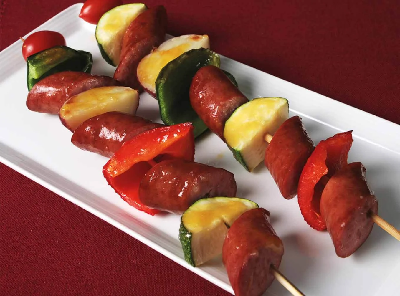 Honey Mustard Polska Kielbasa Veggie Kabobs - Hillshire Farm®
