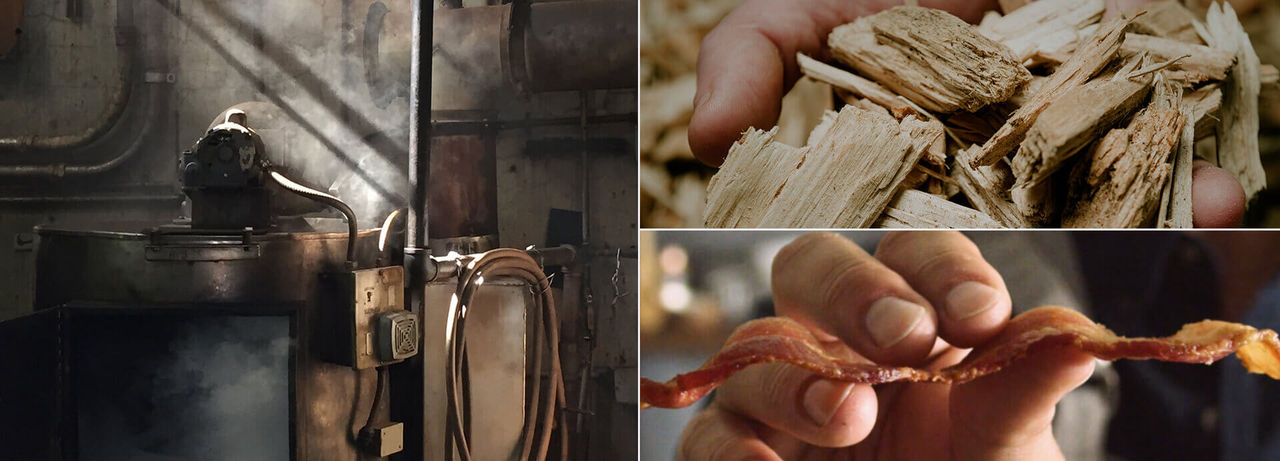 Smoker, woodchips, and bacon 