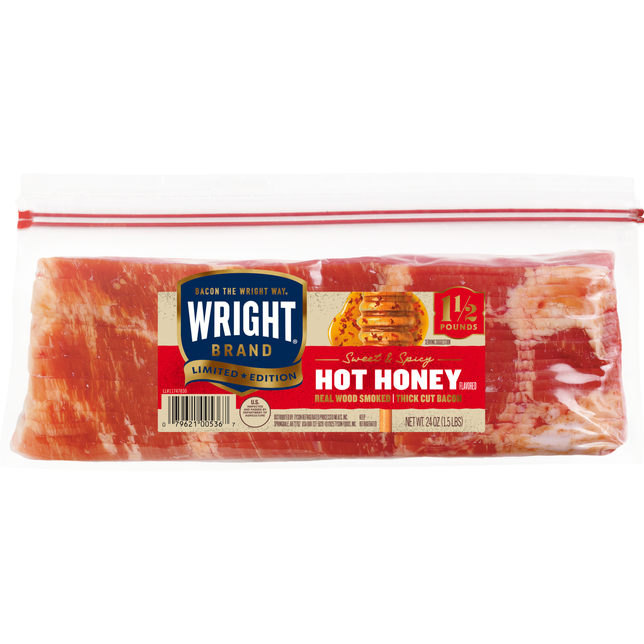 Limited Edition Hot Honey Flavored Real Wood Smoked Thick Cut Bacon