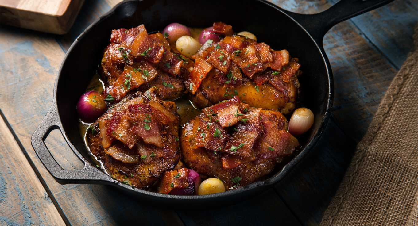 Bacon and Ale Braised Chicken