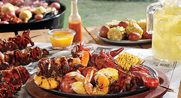 Bacon, Shrimp and Crawfish Skewers